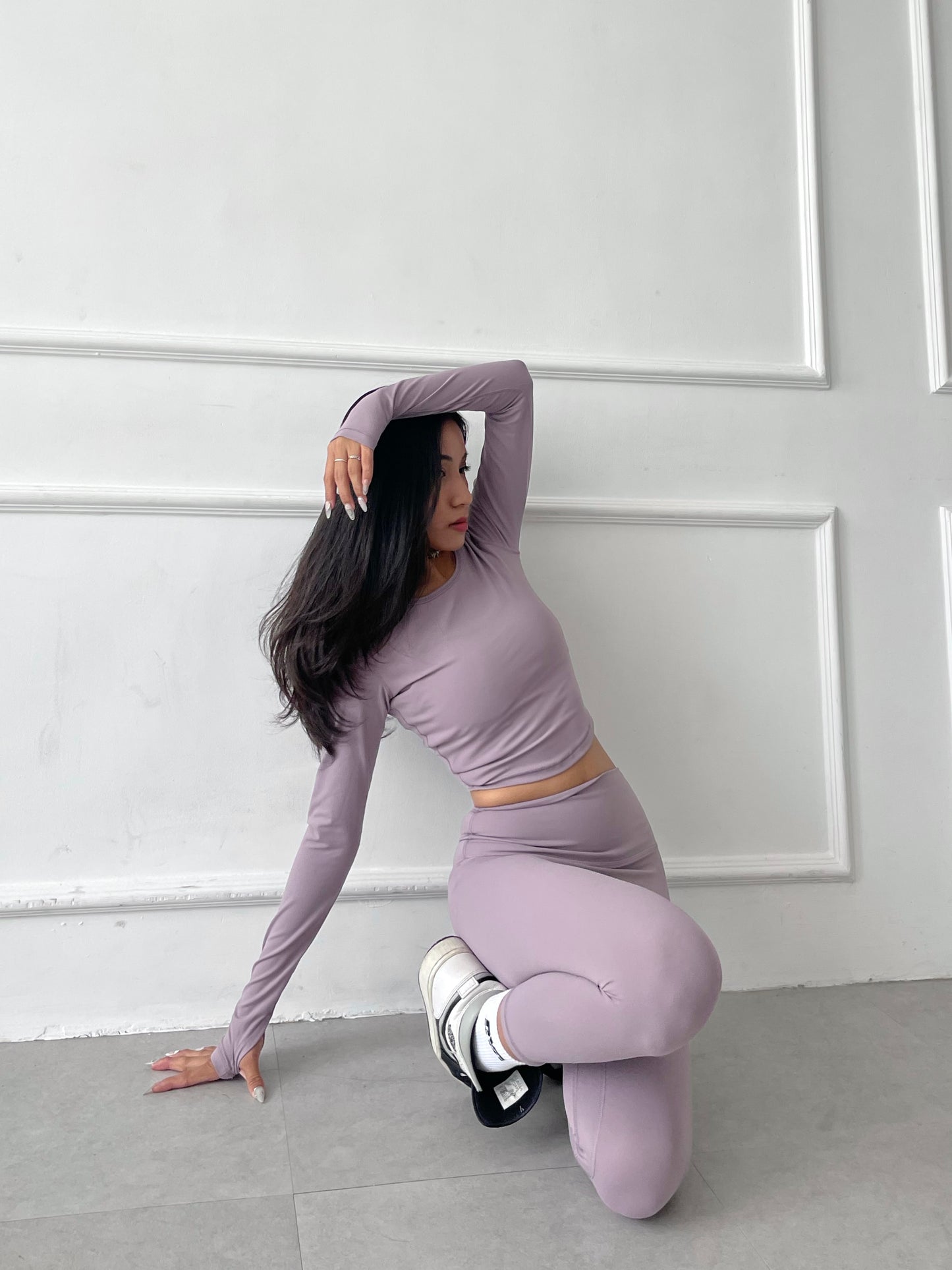 RYASOFT LONGSLEEVES CROPTANK LIGHT PURLE