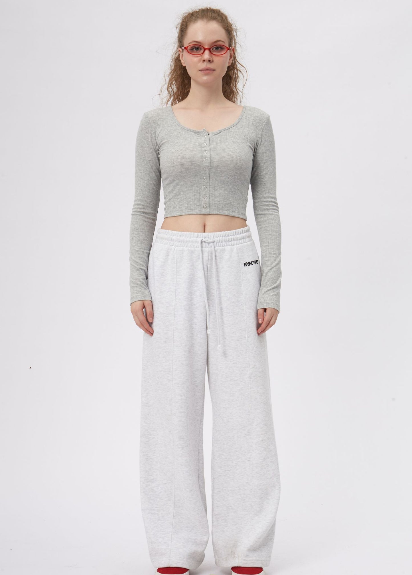 BUTTON LONGSLEEVES TEE LIGHT GREY