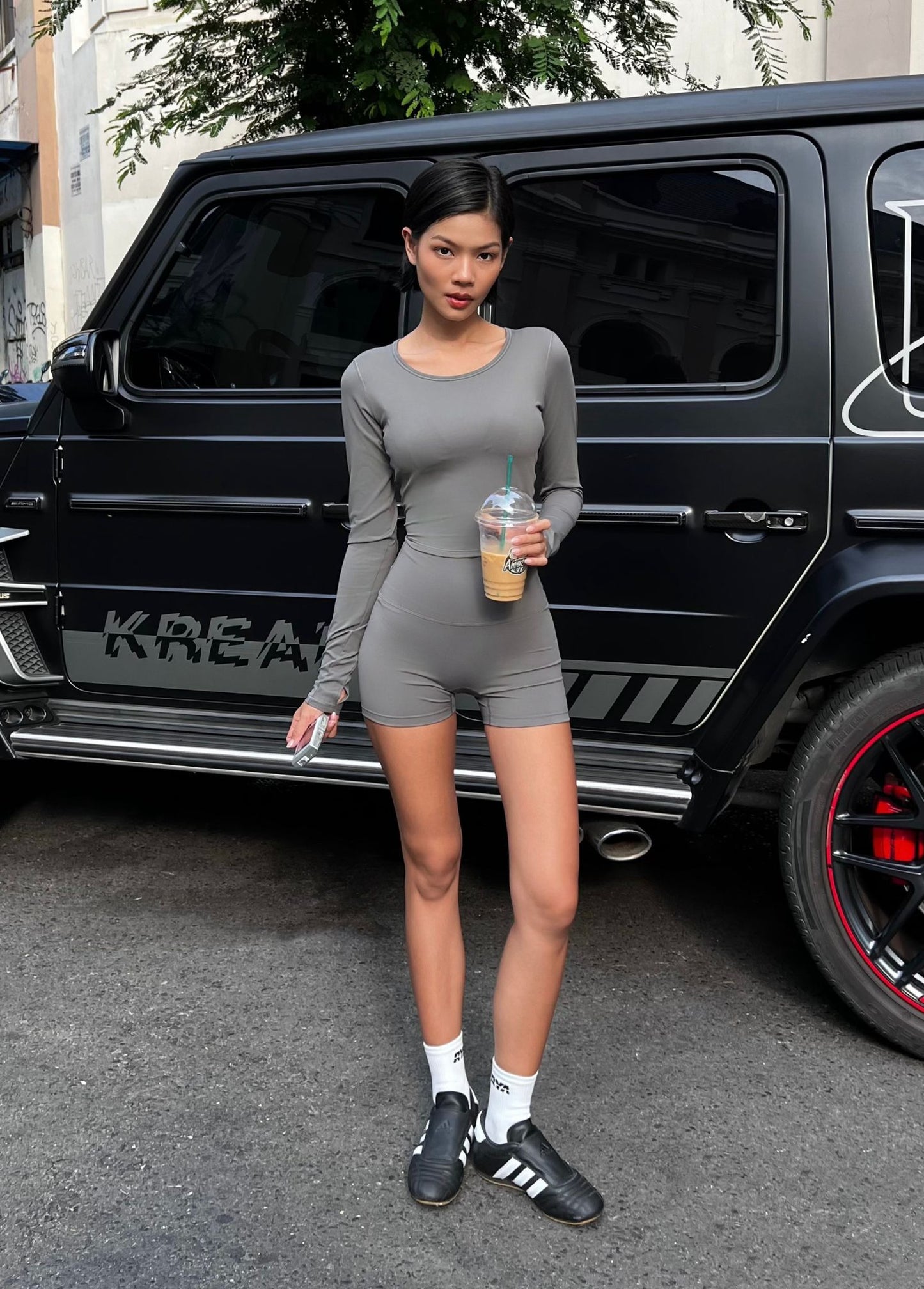 SHORT BIKER STEEL GREY