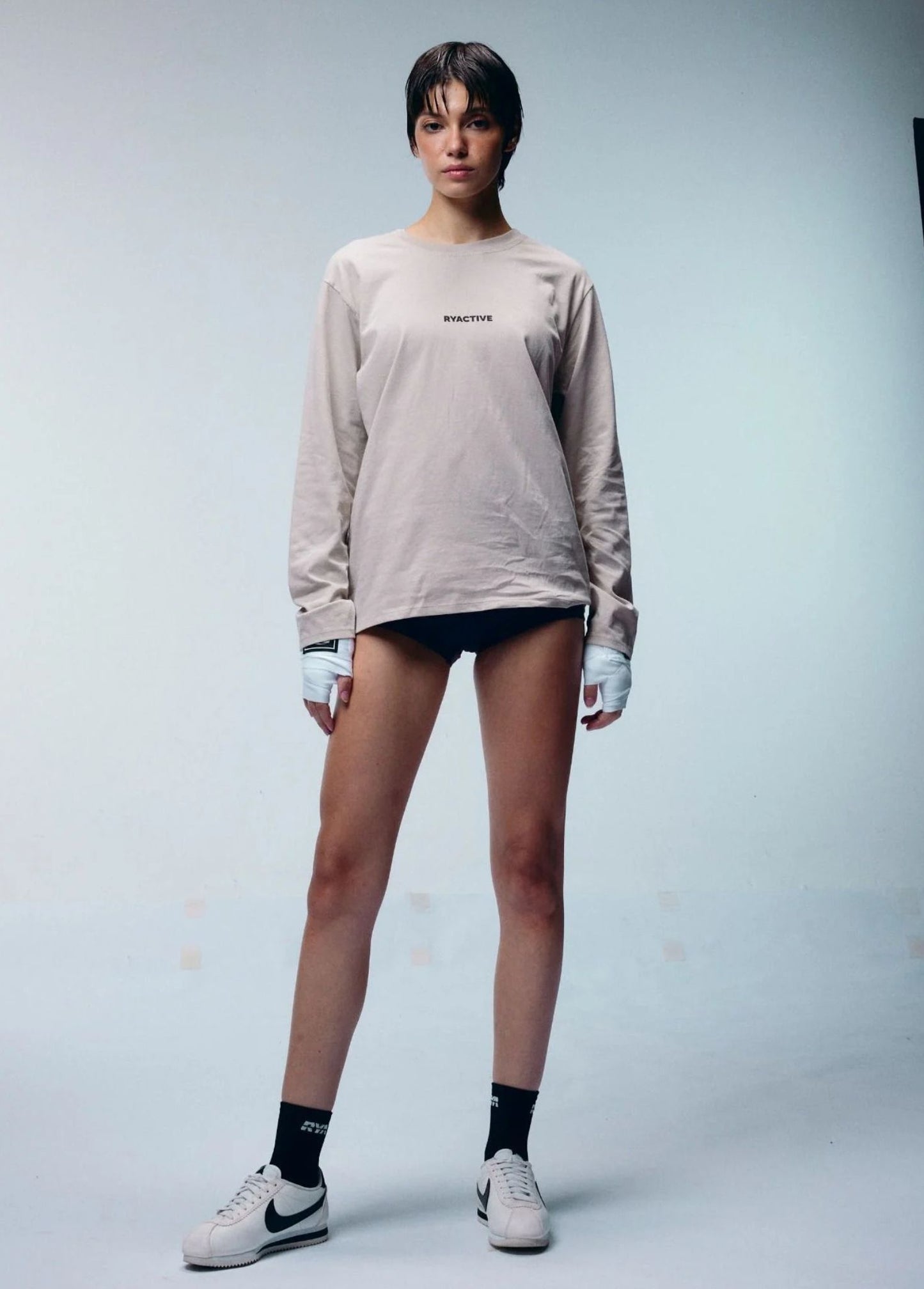 BASIC LONGSLEEVES TEE LIGHT BEIGE