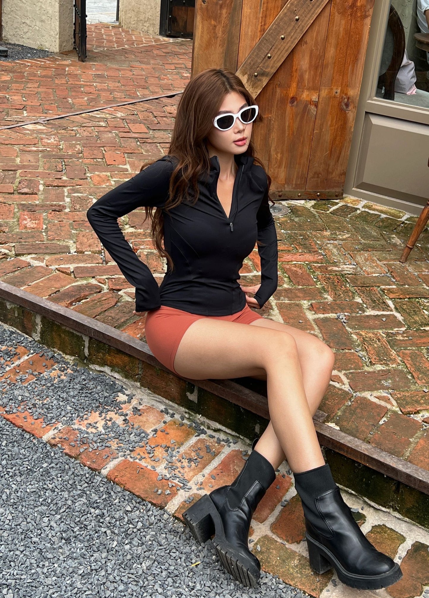 ZIPPER LONGSLEEVES BLACK