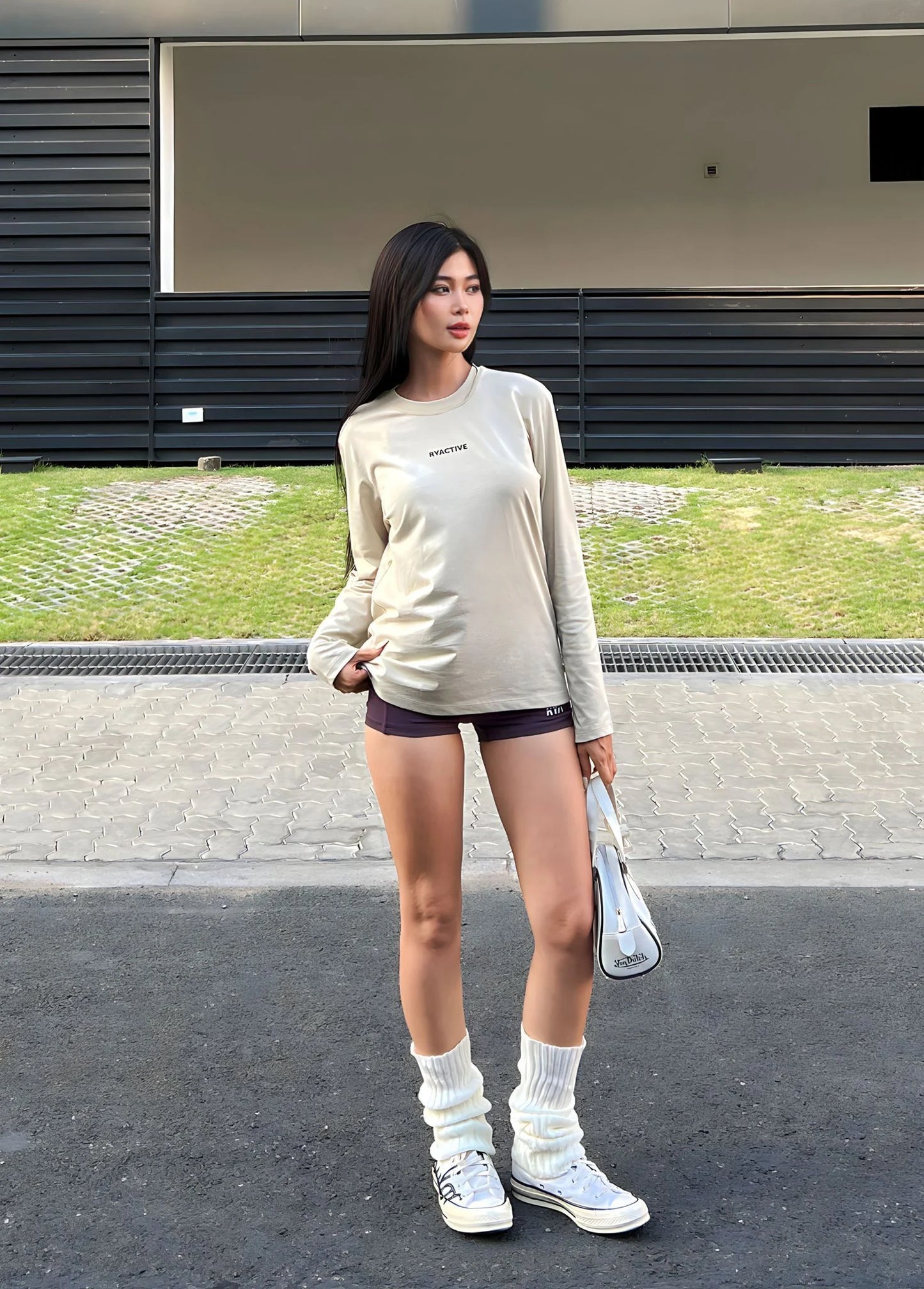 BASIC LONGSLEEVES TEE LIGHT BEIGE