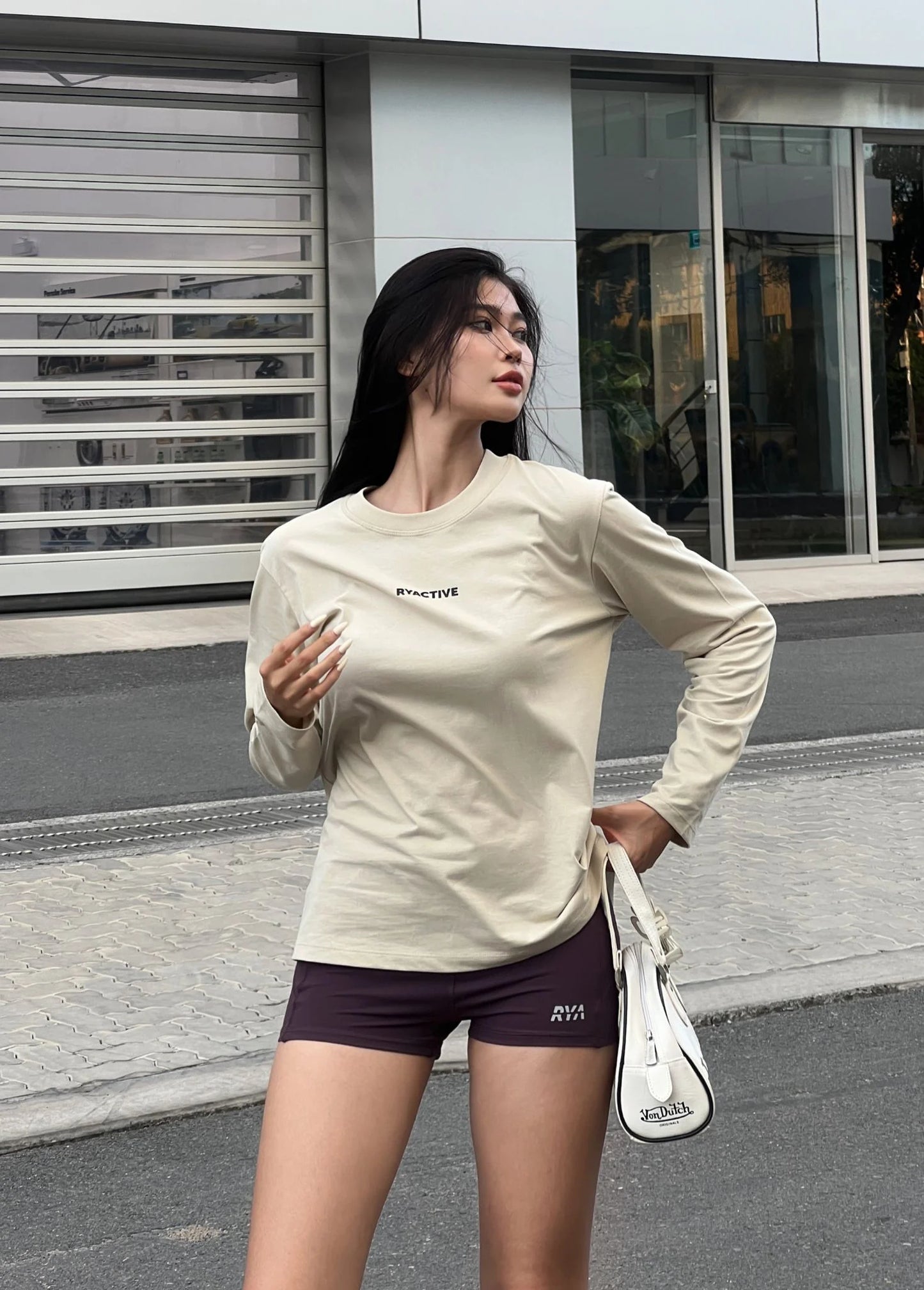 BASIC LONGSLEEVES TEE LIGHT BEIGE
