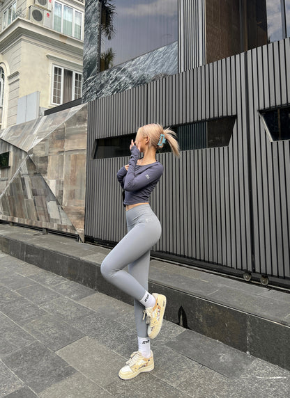 RYASOFT LONGSLEEVES CROPTOP BLUE GREY