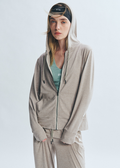 PremRELIEF SUNNY FULL-ZIP HOODIE Heather Taupe