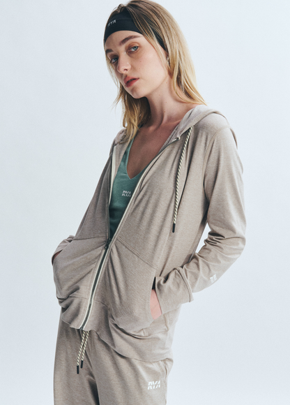 PremRELIEF SUNNY FULL-ZIP HOODIE Heather Taupe