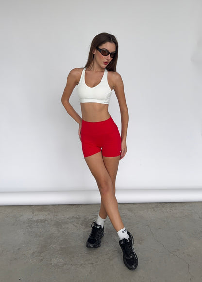 SHORT BIKER POPPY RED