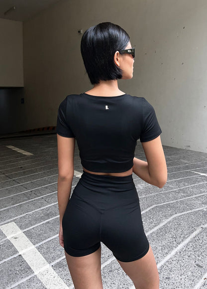 DYNAMIC SHORTSLEEVES SPORTBRA BLACK