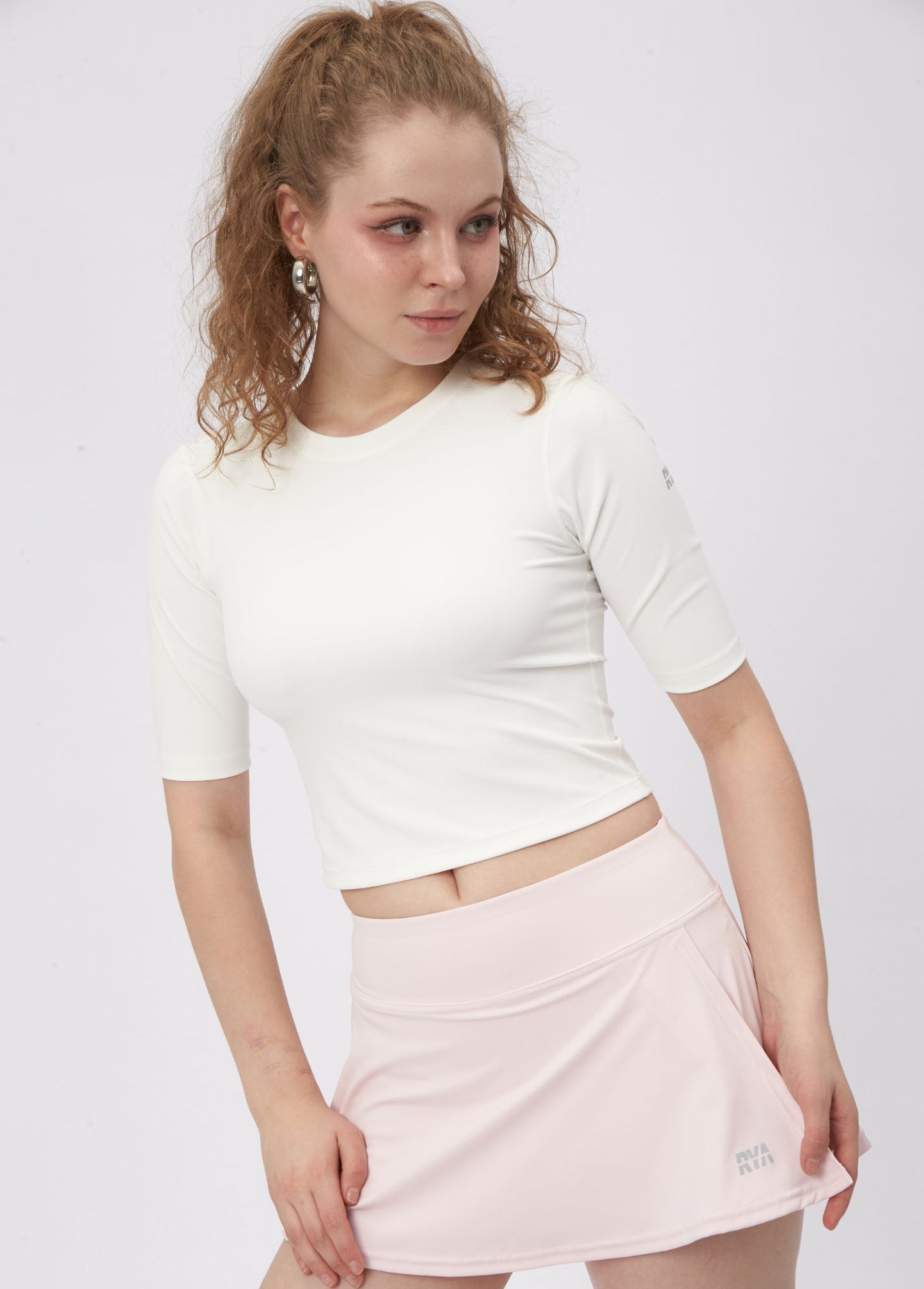 SPLIT MINI SKIRT IACE PINK