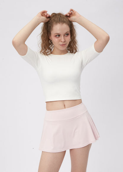 SPLIT MINI SKIRT IACE PINK