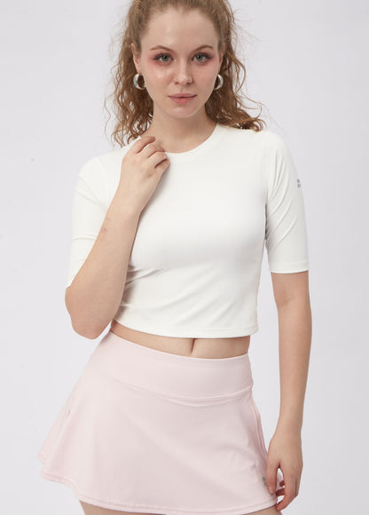 SPLIT MINI SKIRT IACE PINK