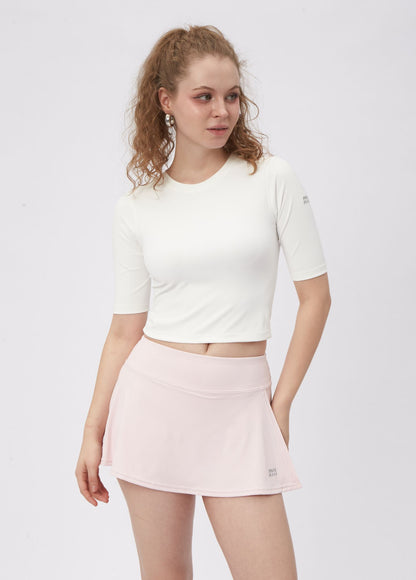 SPLIT MINI SKIRT IACE PINK