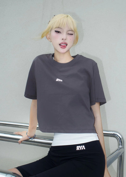 COMFY CROPTOP DARK GREY